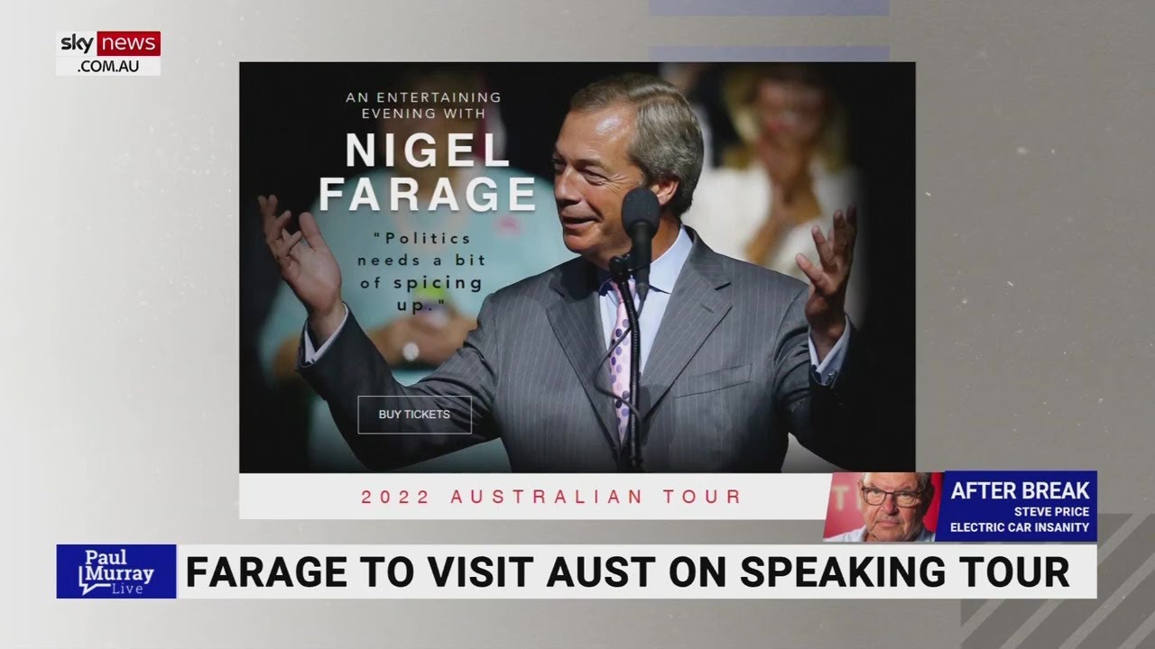 Nigel Farage to visit Australia on speaking tour