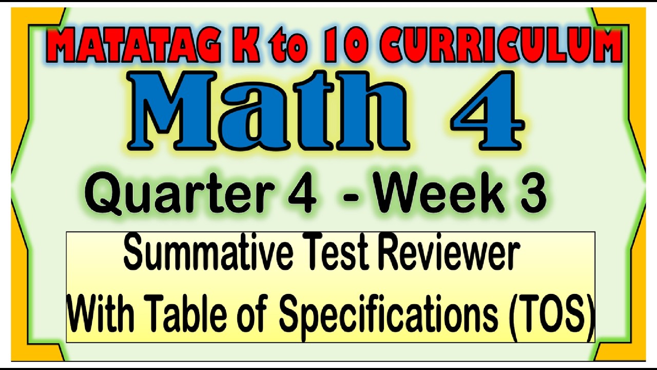 Math 4 Quarter 4 Week 3 Summative Test Reviewer