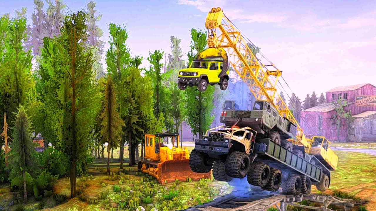 CRAZY CHALLENGE: Truck Hauling Giant Mining Truck on Wooden Bridge