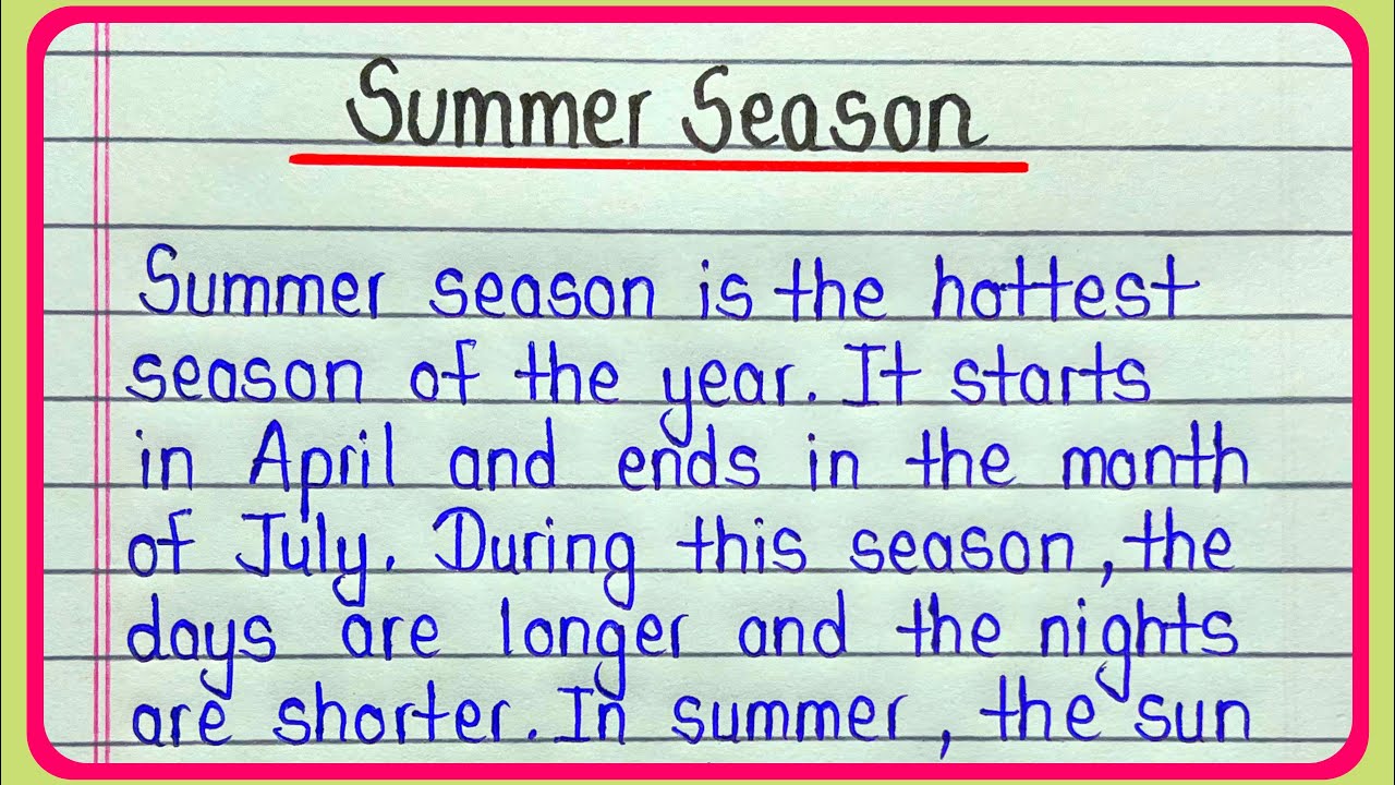 Summer season essay in english || Essay on summer season