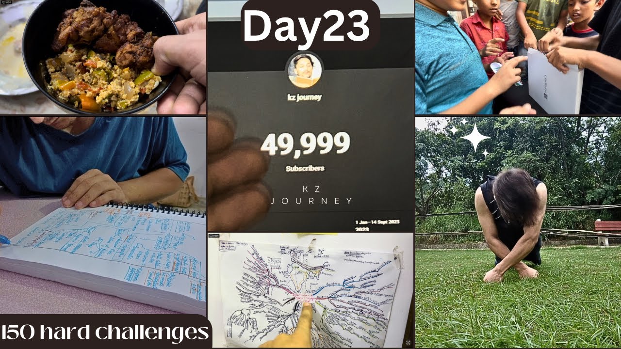 Day 23 of 150hard + 150 UPSC hard challenge - Workout -mind map and note making -mind mapping-VLOG🤓