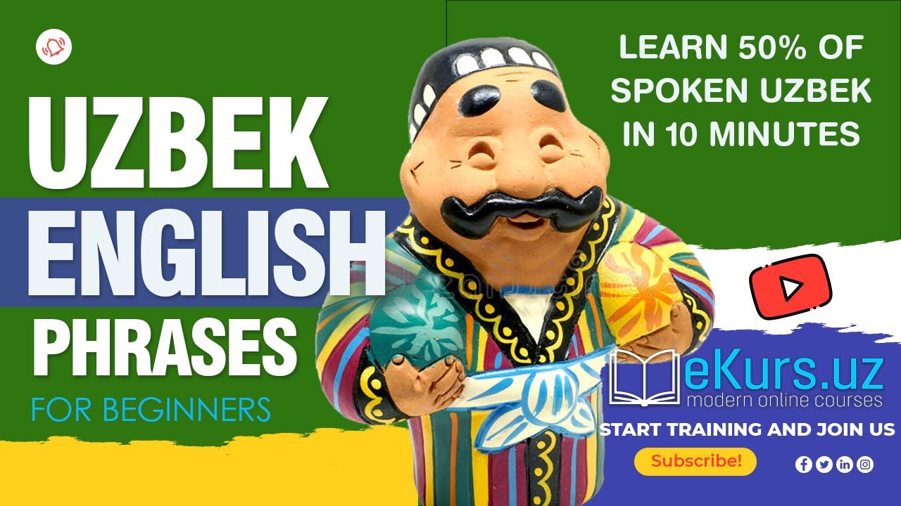 Top Uzbek - English phrases for beginners // Learn 50% of spoken Uzbek in 10 minutes