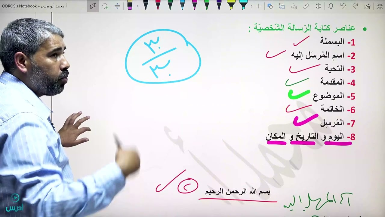 كتابة الرسالة - الأستاذ محمد أبو يحيى