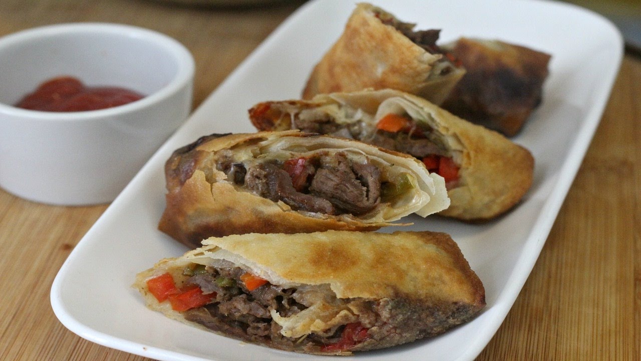 THE BEST Philly Cheese steak Spring Rolls Recipe!!