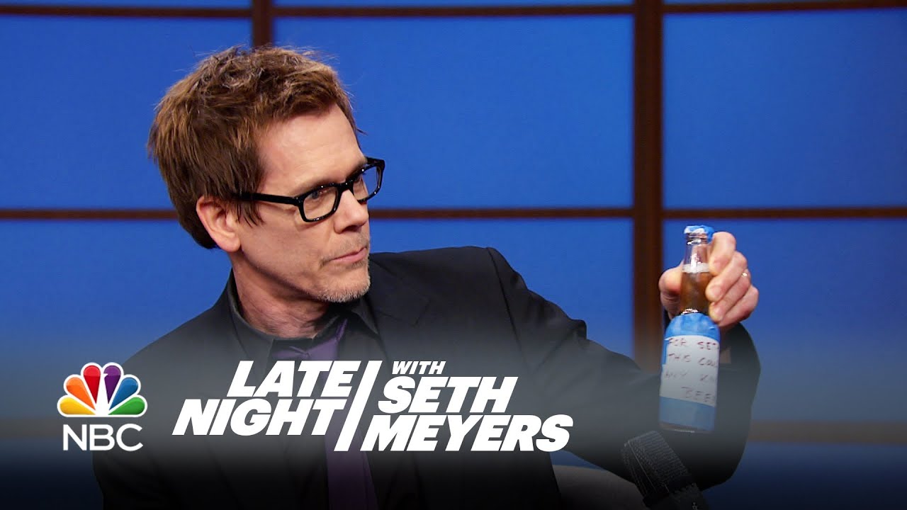 Kevin Bacon Sneaks a Beer in for Seth - Late Night with Seth Meyers
