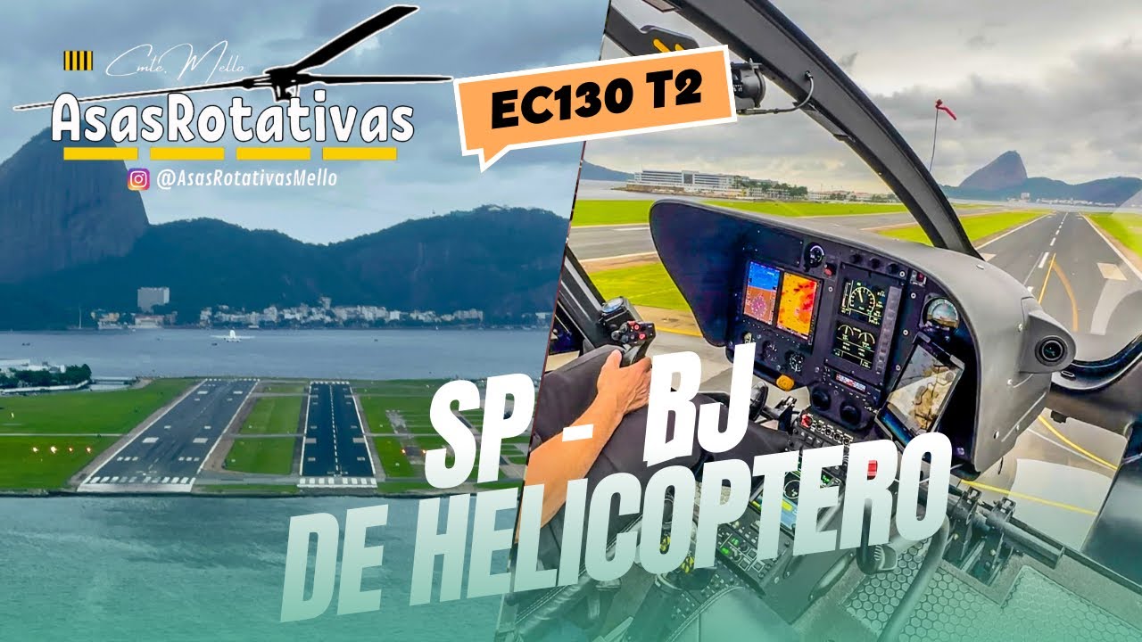 Embarque nesse voo do Campo de Marte SP para o Santos Dumont RJ a bordo do helicóptero EC130 T2