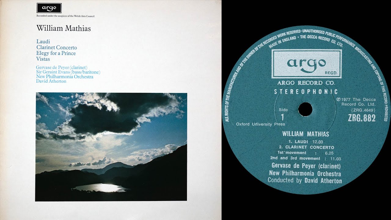 Mathias - Clarinet Concerto (de Peyer, Atherton) (vinyl: Ortofon SPU, Graham Slee, CTC Classic 301)