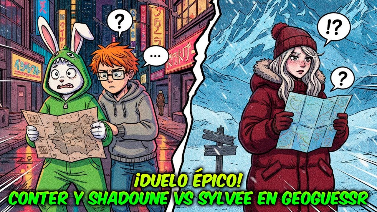 ¡DUELO ÉPICO! ⚔️ CONTER y SHADOUNE VS SYLVEE en GeoGuessr 🌎