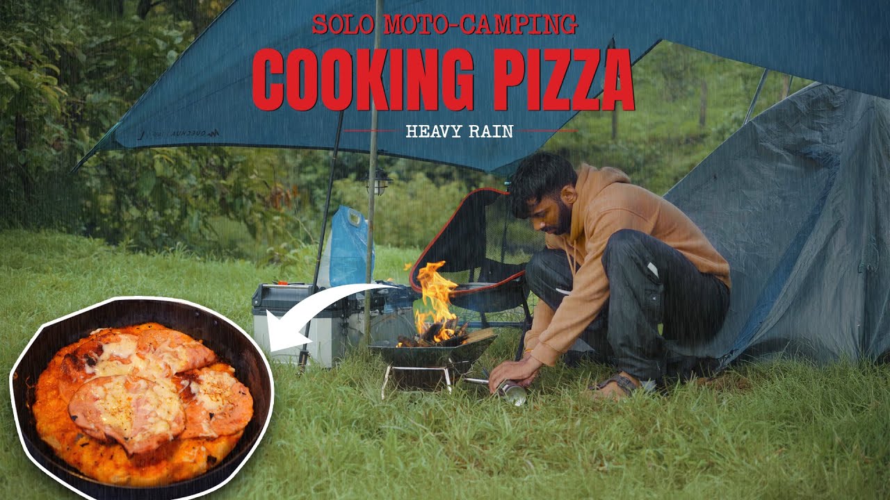 Cooking Pizza in Solo Camp | Maharashtra monsoon camping #monsoon #maharashtra