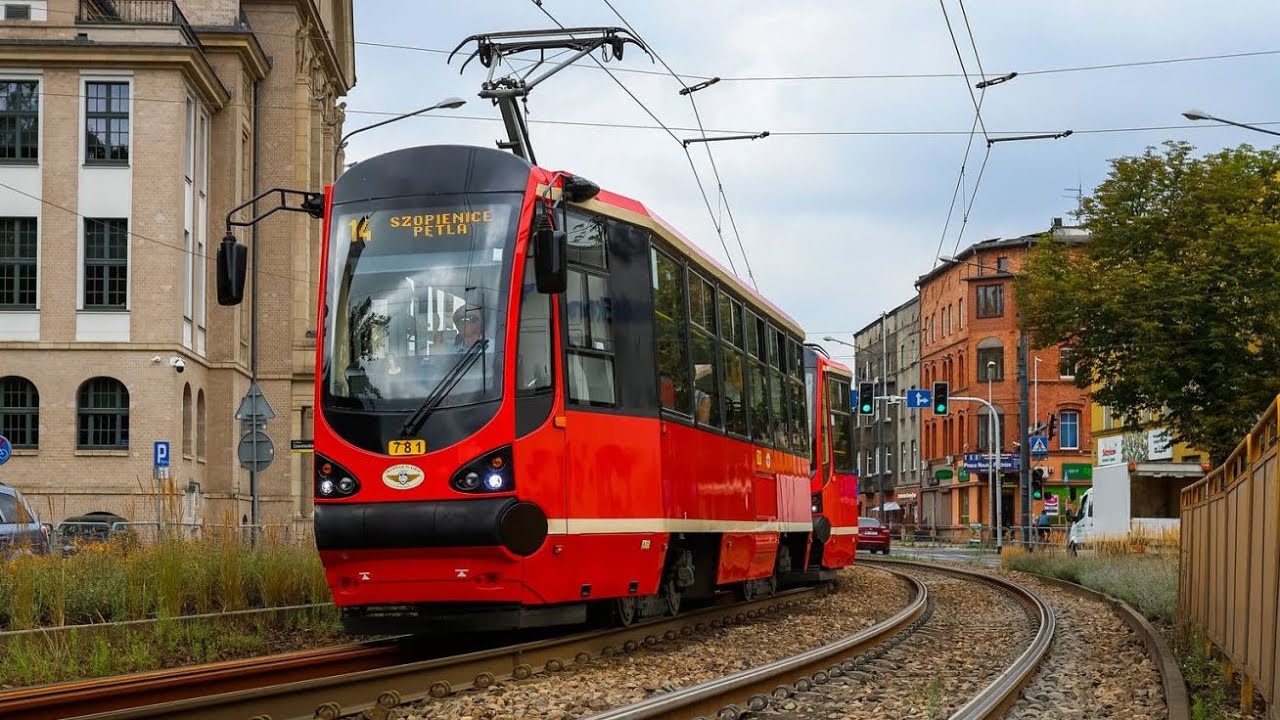 Trasa linii tramwajowej: 1️⃣4️⃣ do Szopienic