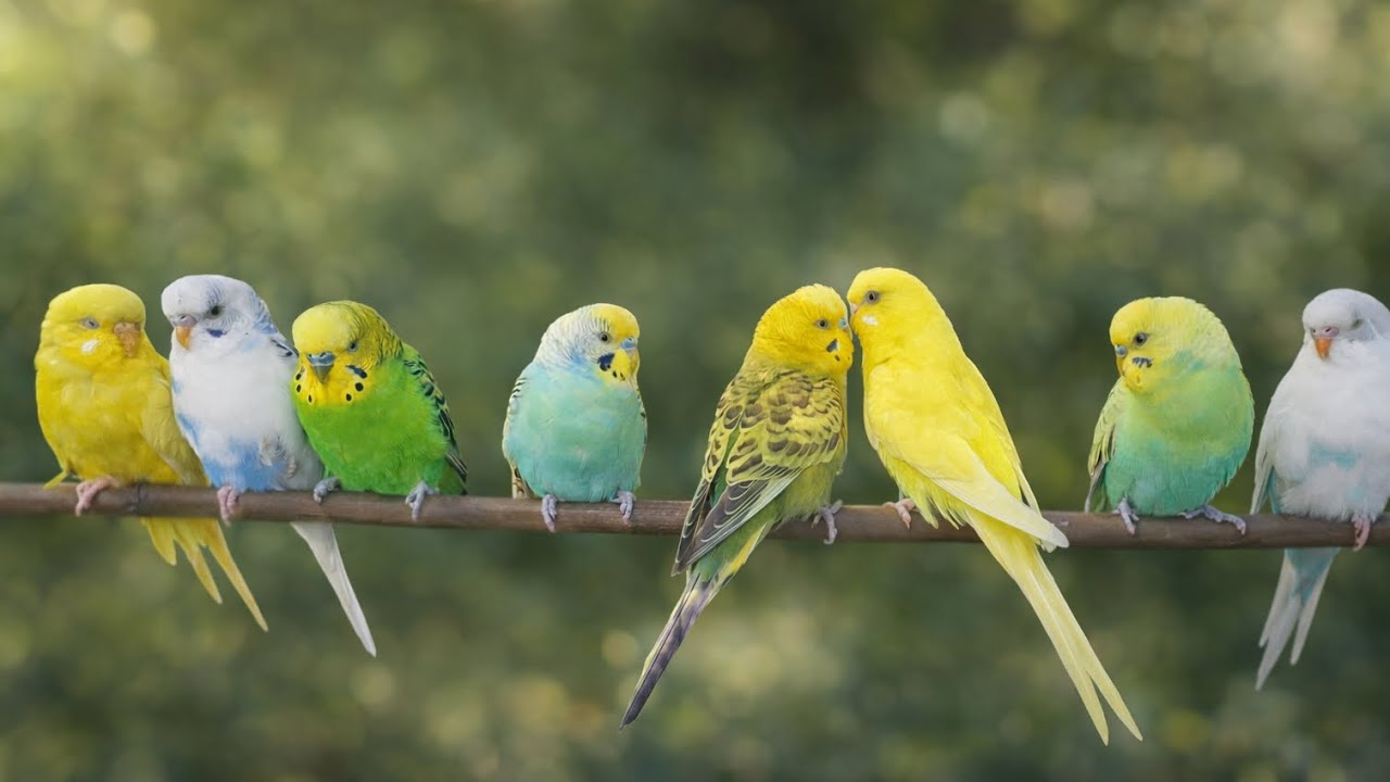 Happy Budgie Pair 🐦 Mango and Chutney Singing Sounds