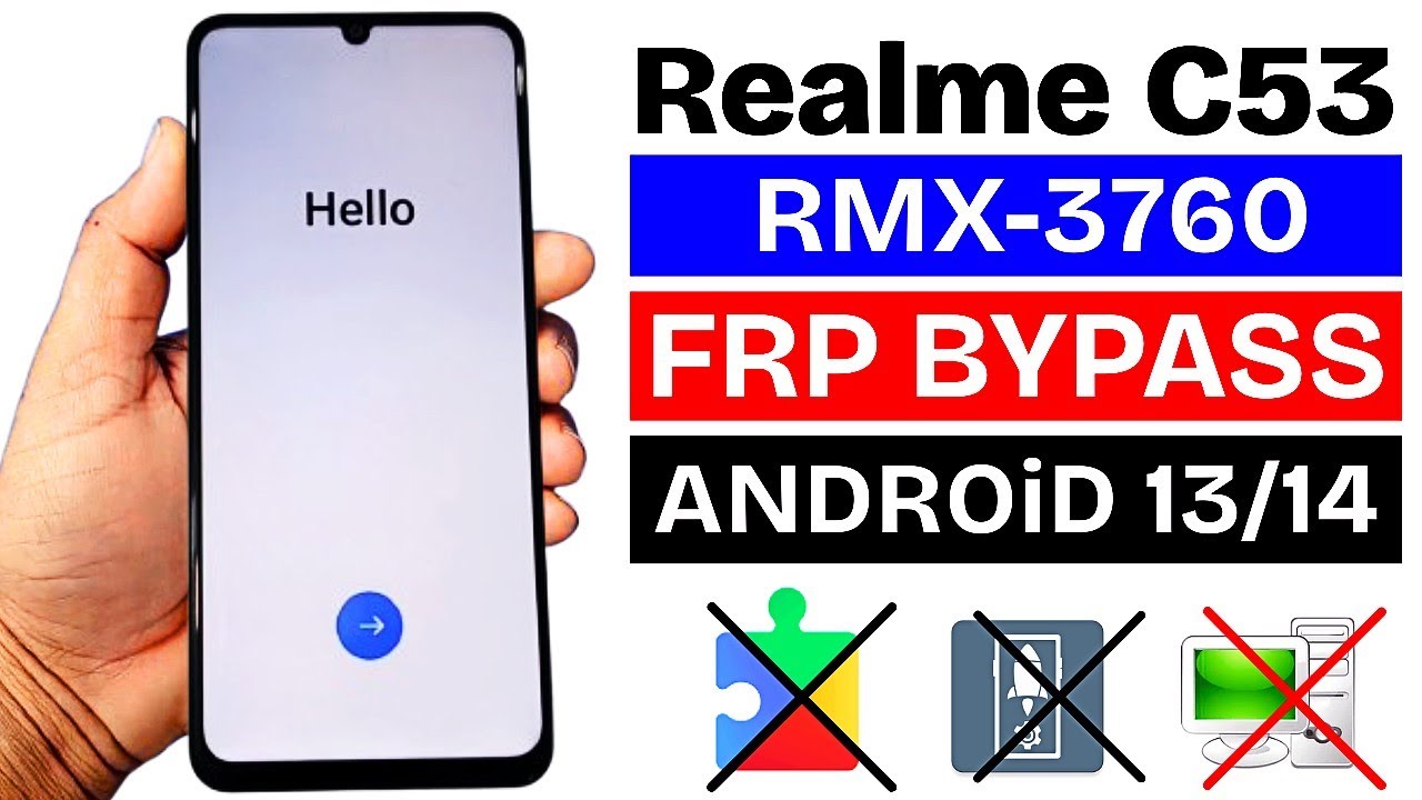 Realme C53 (RMX3760) : Google/Frp Bypass Android 13/14 Without Pc - New Method 2025 100% Working
