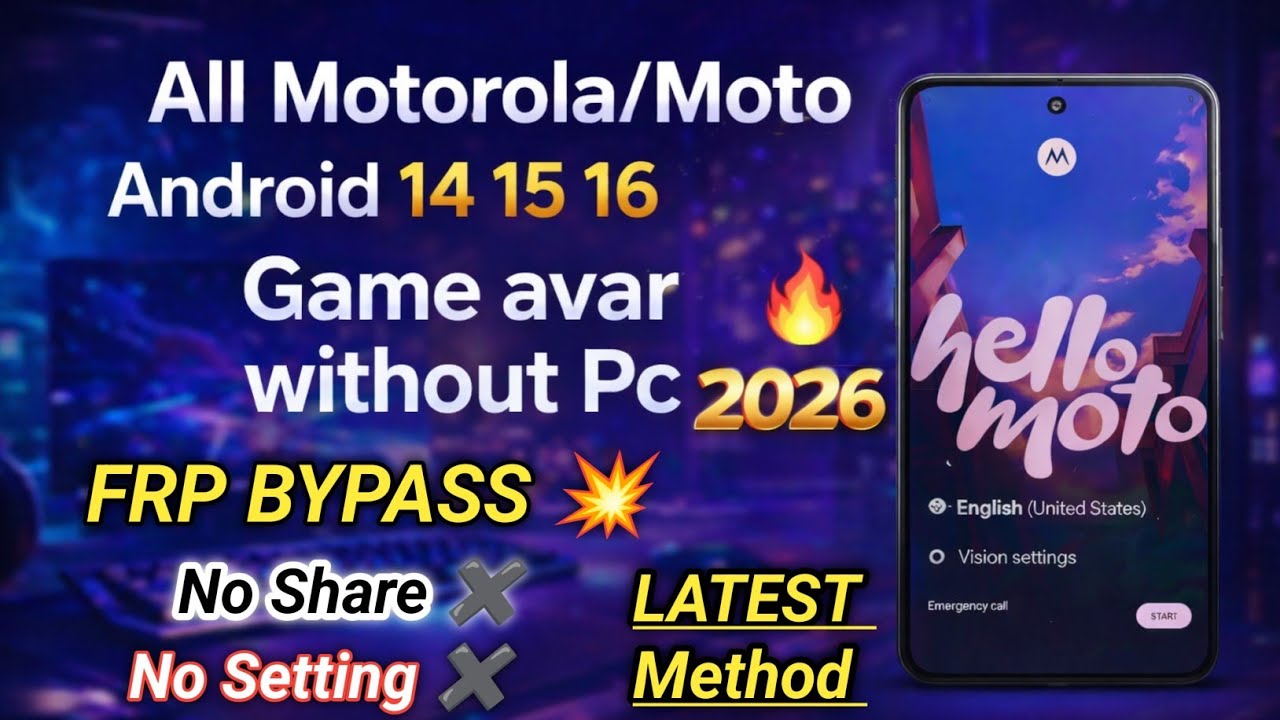 🚀All Moto / Motorola FRP Bypass 2026 | Latest Method | 100% Working | No PC Need | Android 14/15/16