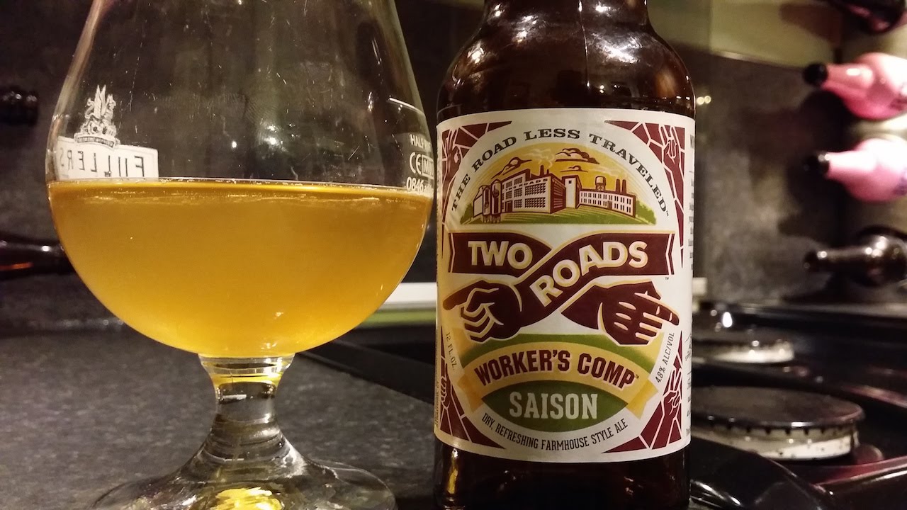 Two Roads Brewing Worker's Comp Saison | American Craft Beer Review