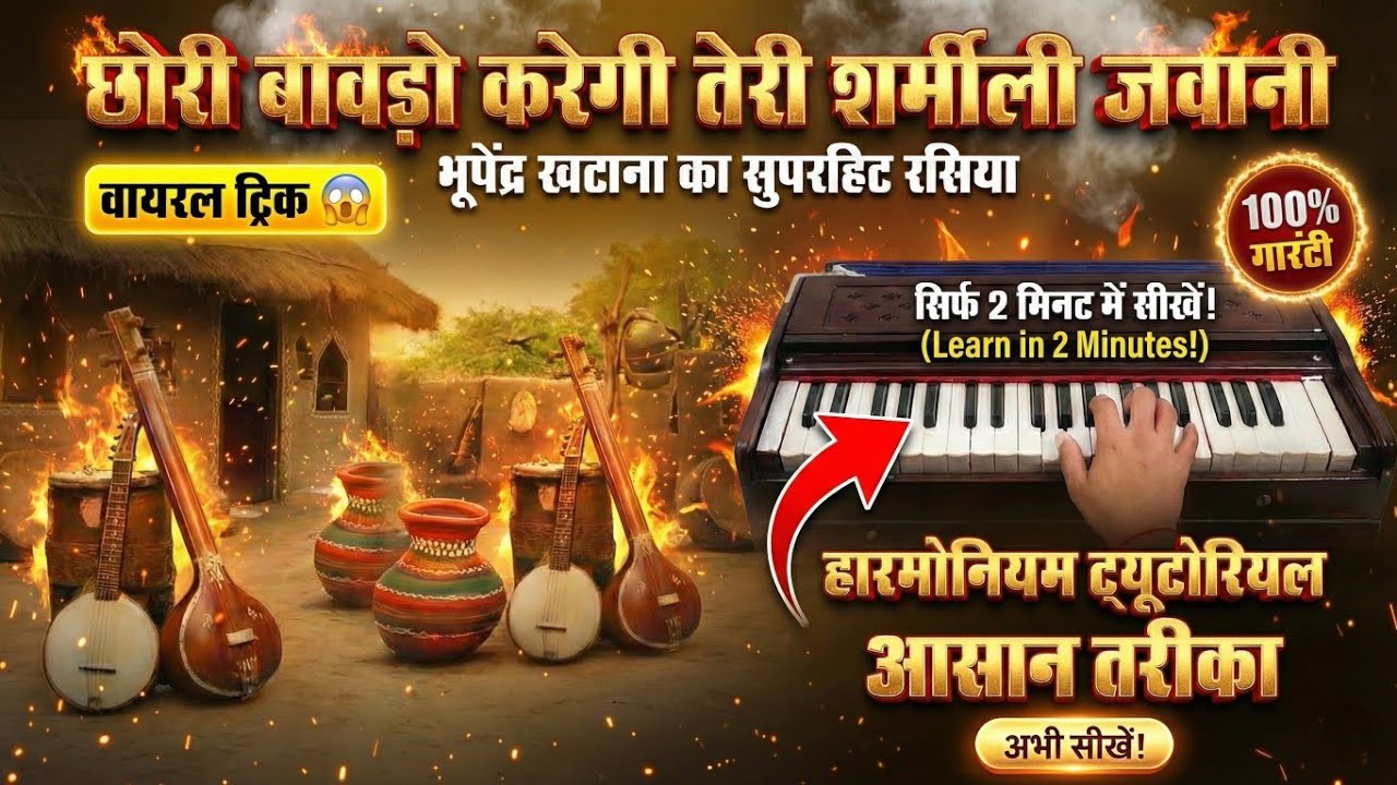 🔥 VIRAL RASIYA: छोरी बावड़ो करेगी तेरी शर्मीली जवानी | Harmonium पर बजाना सीखें सिर्फ 2 मिनट में!