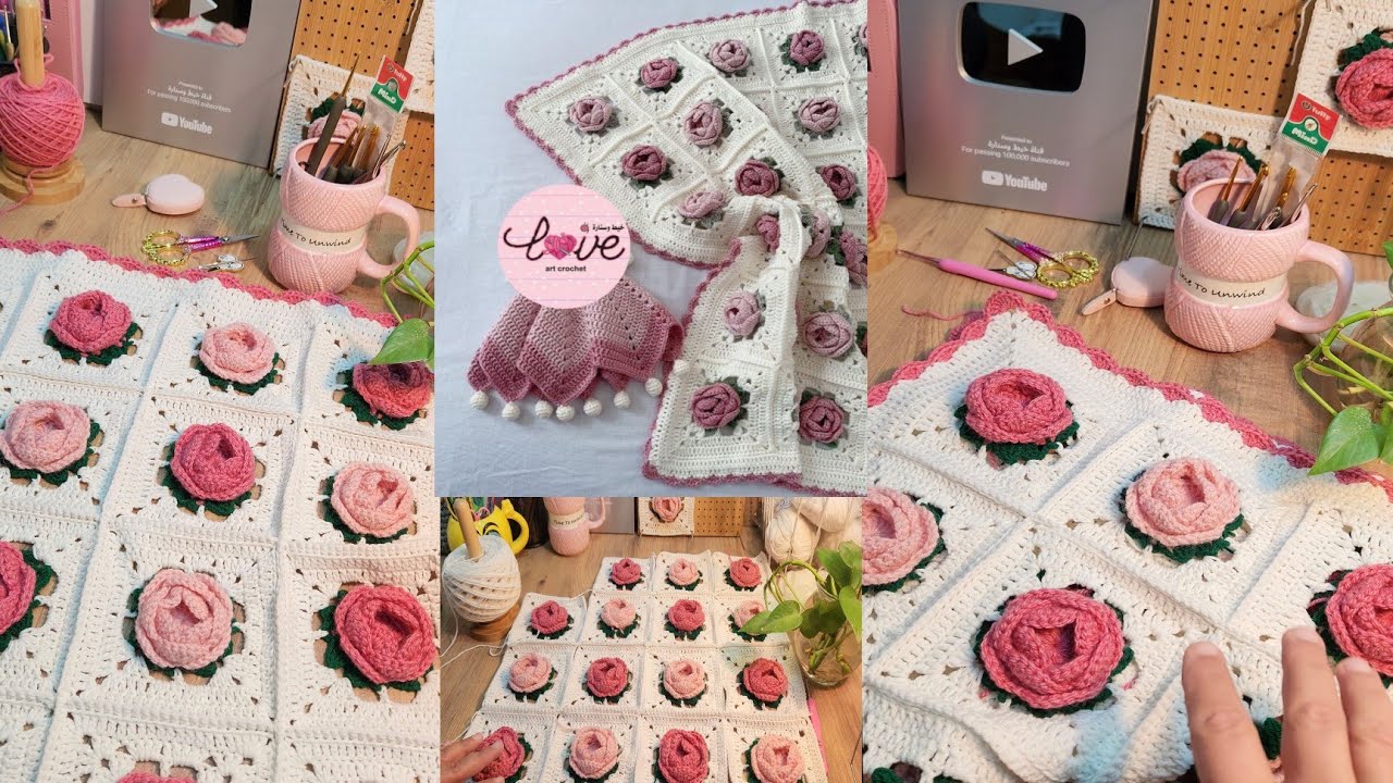 إتقان فن الورود بالكروشيه خطوة بخطوة Master The Art Of Crochet Roses Step By Step