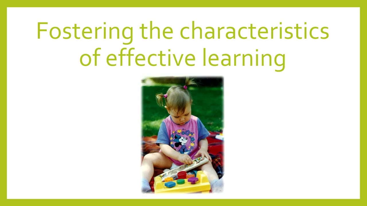 Fostering the characteristics of effective learning