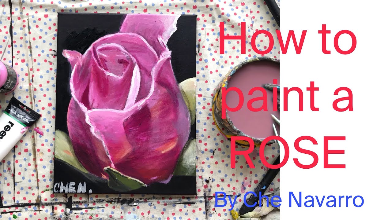 How to paint a rose | Easy Acrylic Painting Tutorial | By Cheryl Navarro
