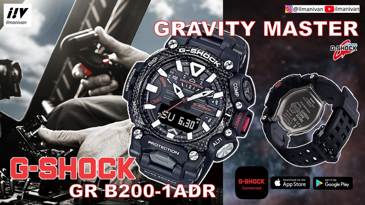 G-SHOCK GRAVITY MASTER GR-B200-1ADR, REVIEW & SETTING