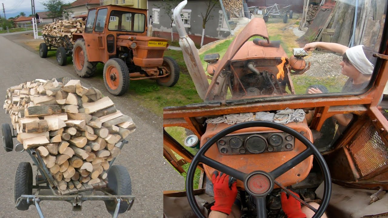 Caram lemne cu UTB - Tractor vlog U445 DT 4x4 2023