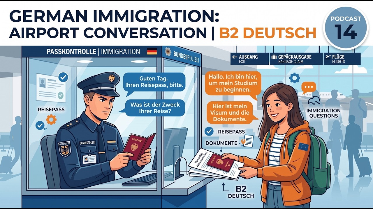German Immigration: Airport Conversation | B2 German
