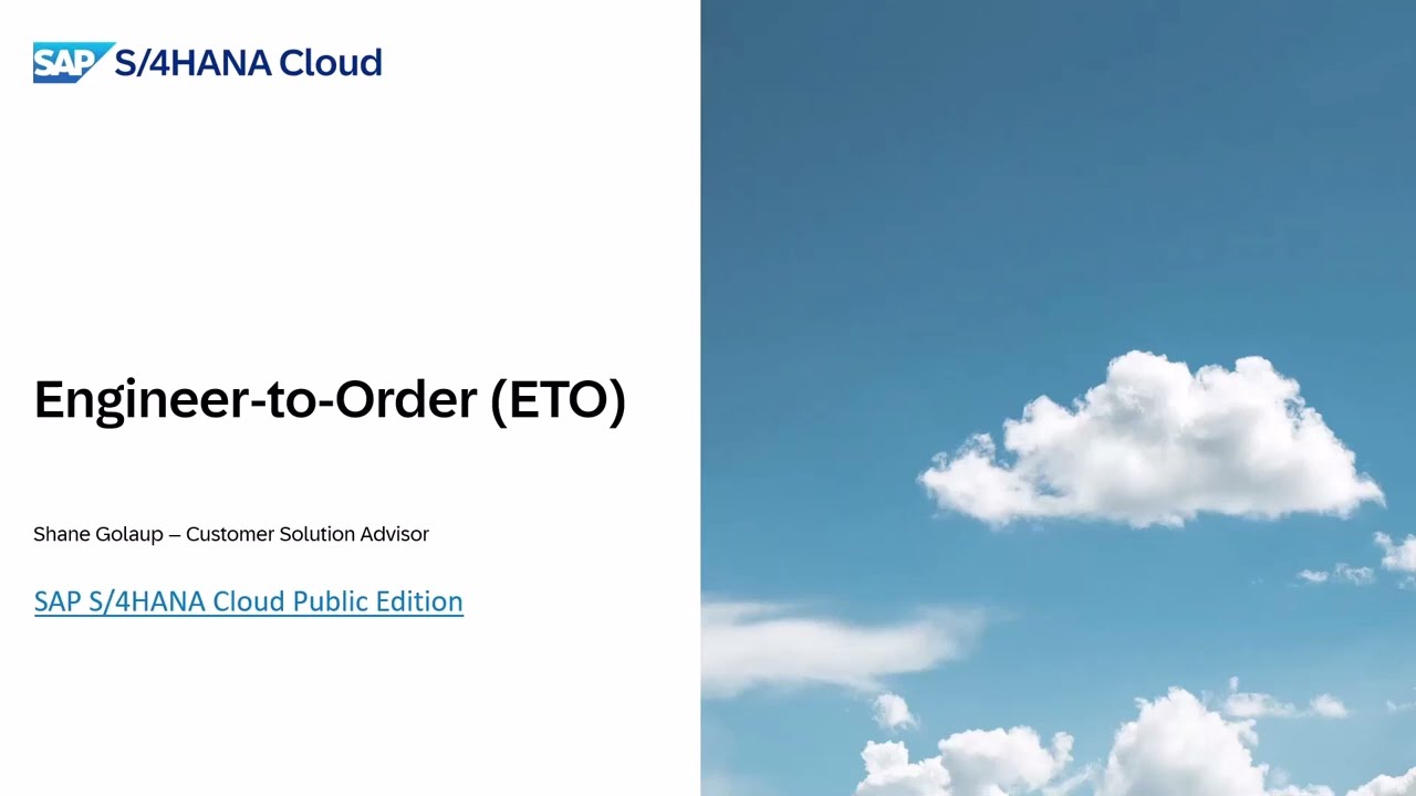 Engineer-to-Order (ETO) in S/4HANA Cloud Public Edition