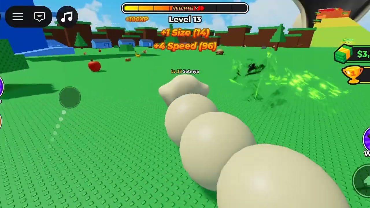 Roblox - Стань голодным червяком - Геймплей на Android и iOS