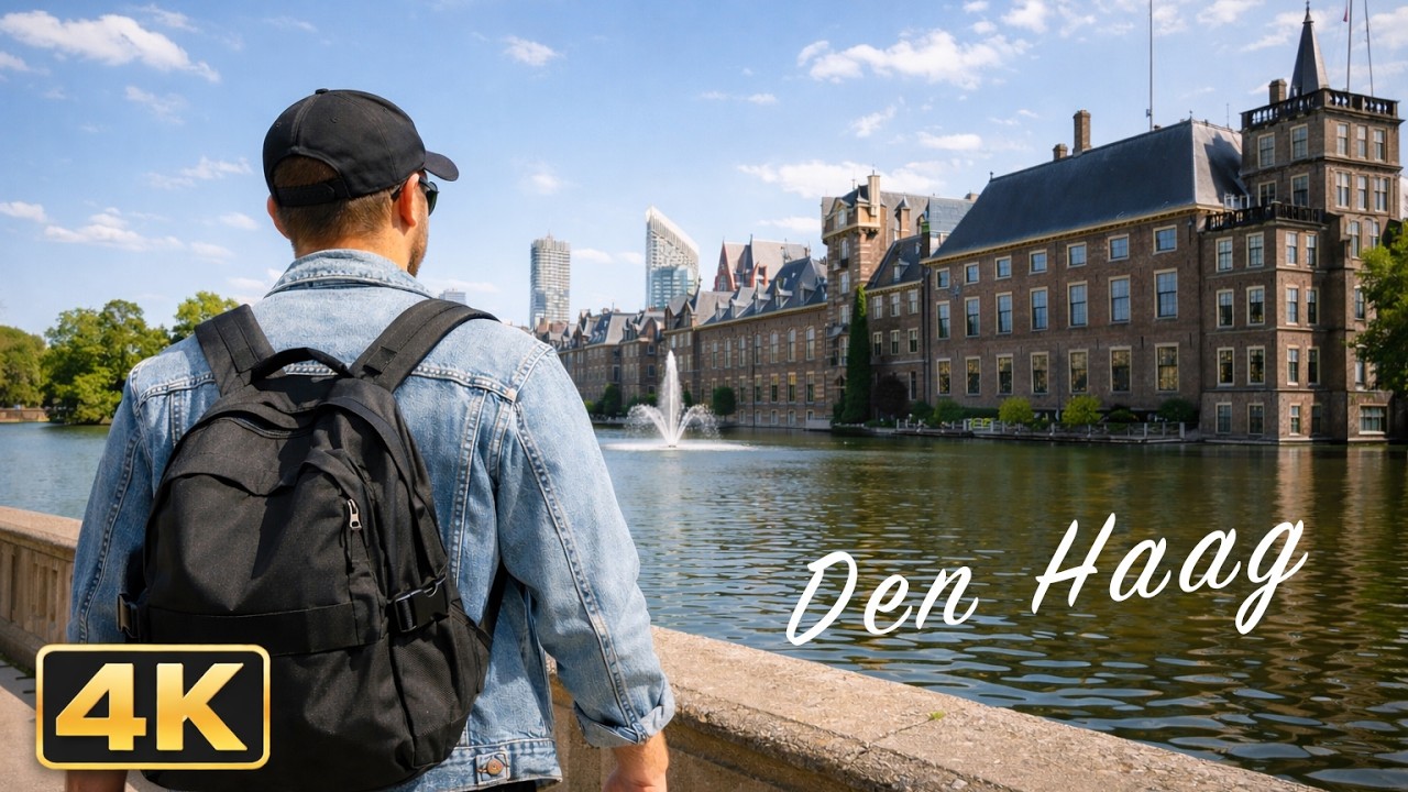 Sunny Walk Around Hofvijver Lake & Dutch Parliament | The Hague, Netherlands