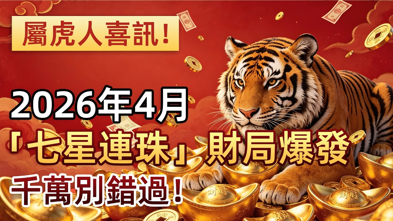 【老邵說生肖】屬虎人喜訊！4月「七星連珠」財局爆發，千萬別錯過！# 生肖虎 #屬虎人 #2026 年運勢 #馬年 #丙午年 #生肖命理 #生肖福運堂