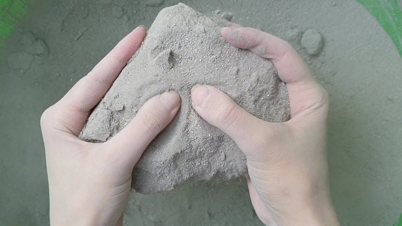 ASMR - Soft DUSTY cement blocks crumble +siftig and mixing