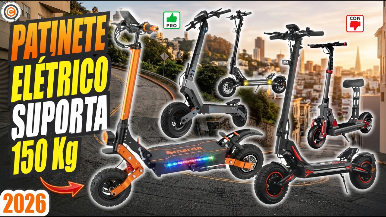Top 5 Patinetes Elétricos para 150kg em 2026: Guia de Compra Completo