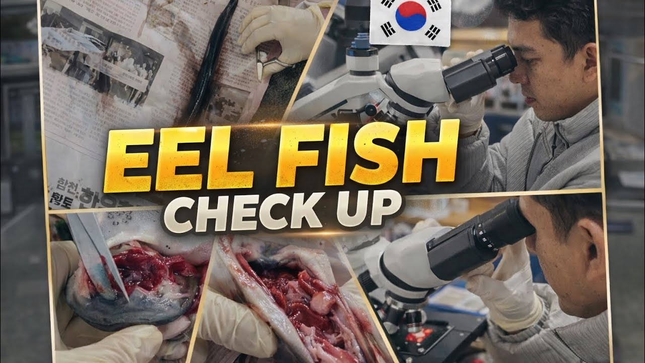 ආදෝ මාලු.Eel Malu Marenne Ai? 🐟 | Doctor Inspection & Lab Test | Korea Fish Farming. 🇰🇷🎣👍