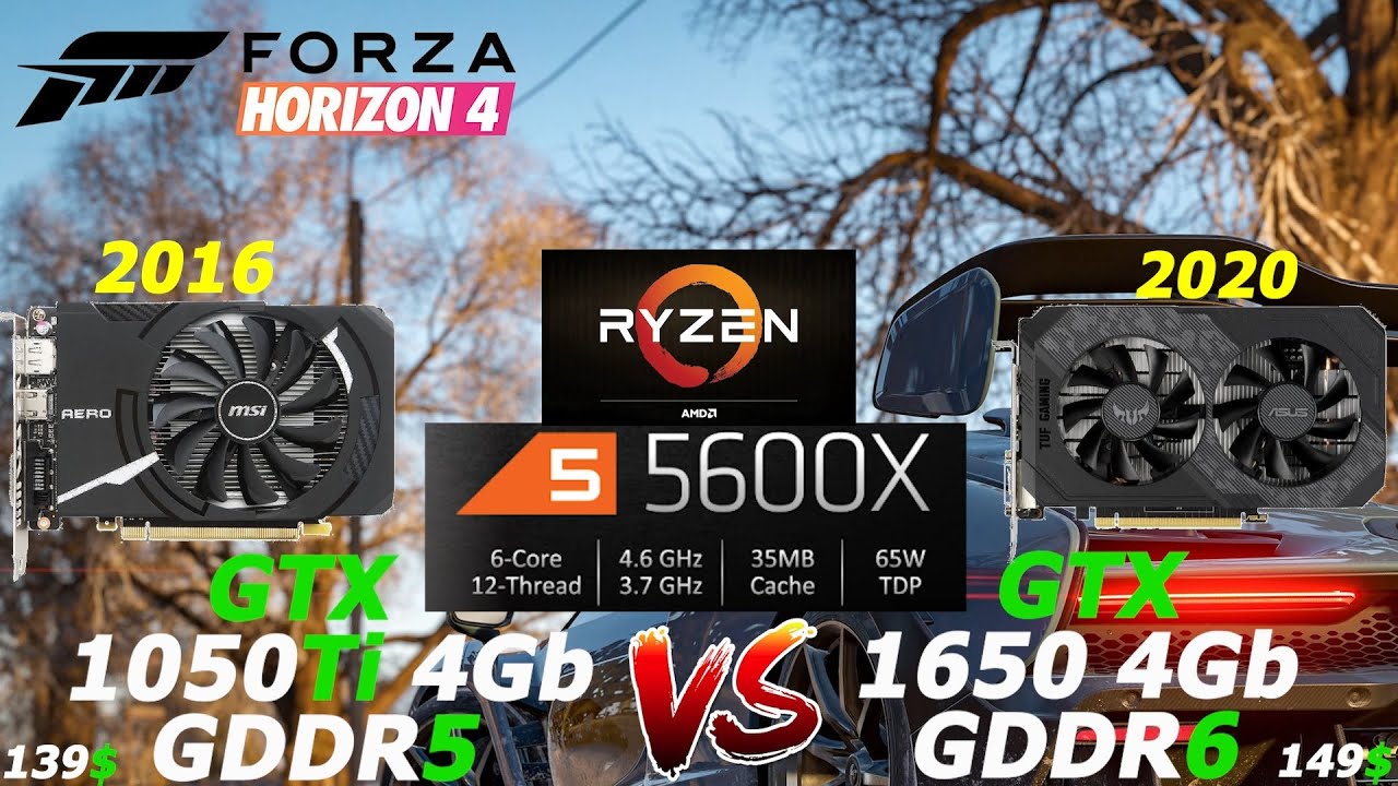 Forza Horizon 4 - GTX 1050Ti vs GTX 1650 | Ryzen 5600x