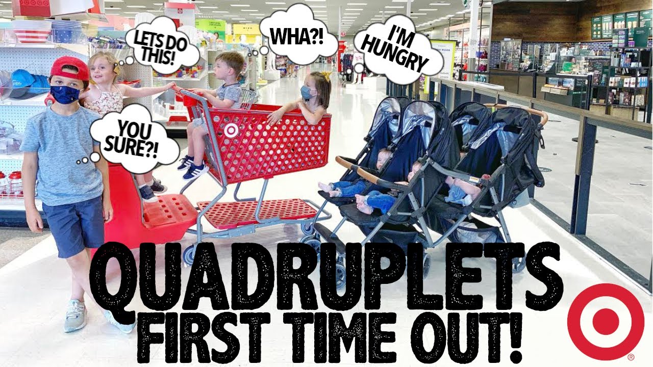 QUADRUPLETS FIRST FAMILY OUTING EVER! | WE TOOK ALL 9 KIDS TO TARGET! | #ROADTO100K