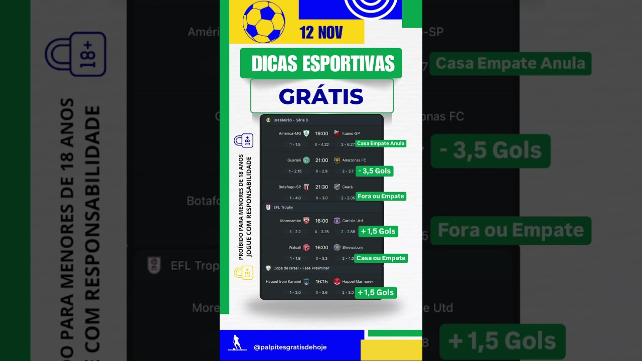 Dicas Gr&aacute;tis de Hoje! #dicasdeaposta #dicasdeapostas #apostas #apostasdehoje #apostasesportivas #bet