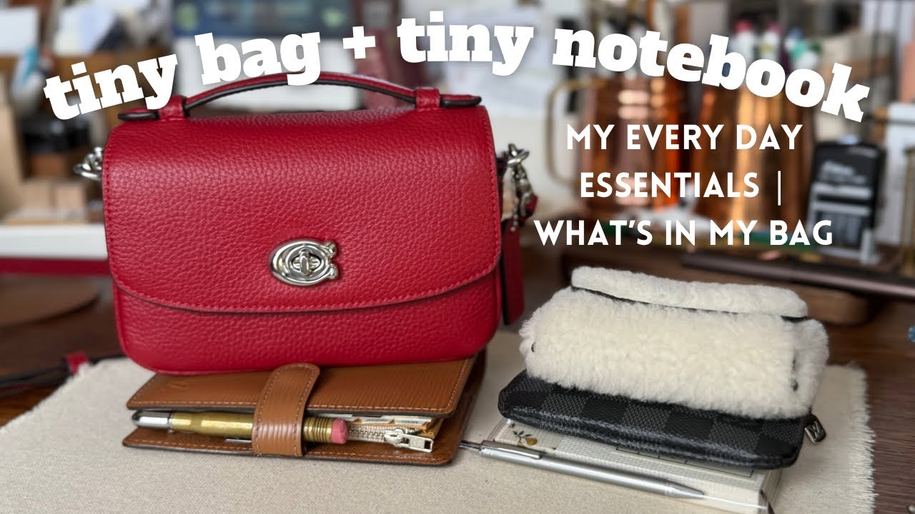 A Tour of My Every Day Essentials | Tiny Pocket Notebook in a Tiny Bag | Coach Cassie 17 Ruby | WIMB