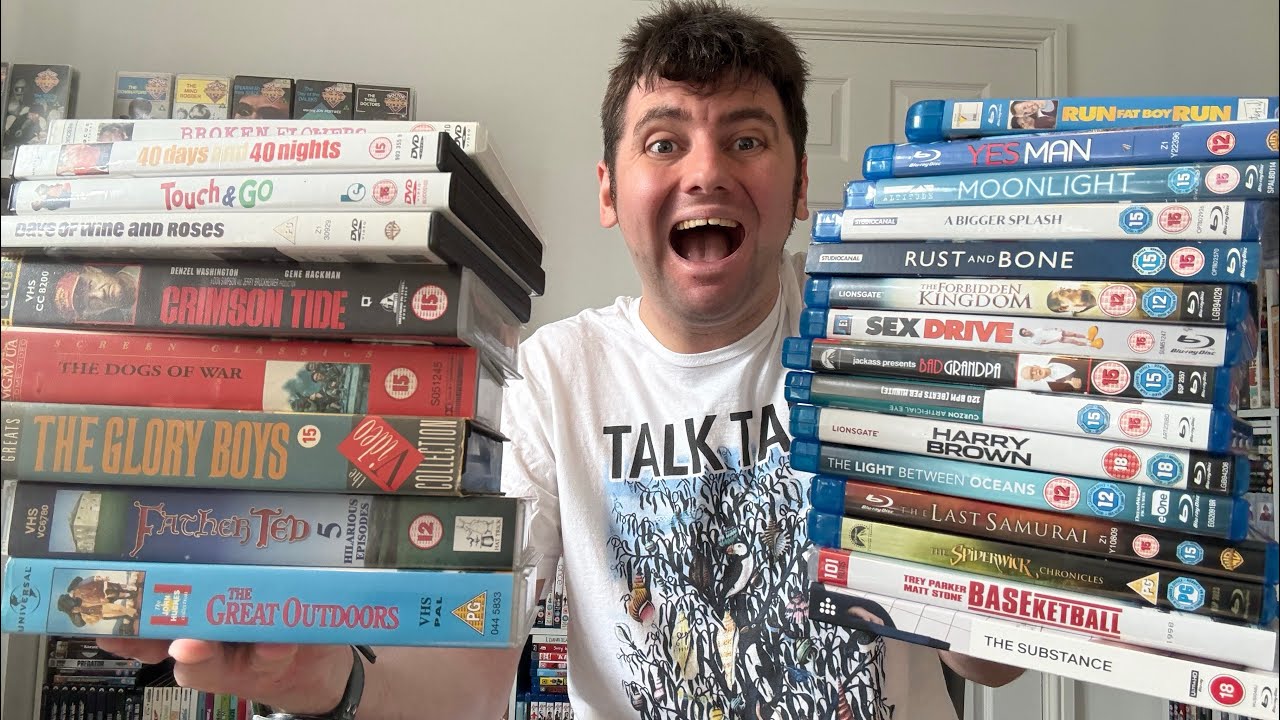 A Barrel Of Blu-Rays; DVDS & A Mighty Stack Of VHS From Whitley Bay 😀🍿📼📺🎸🎶
