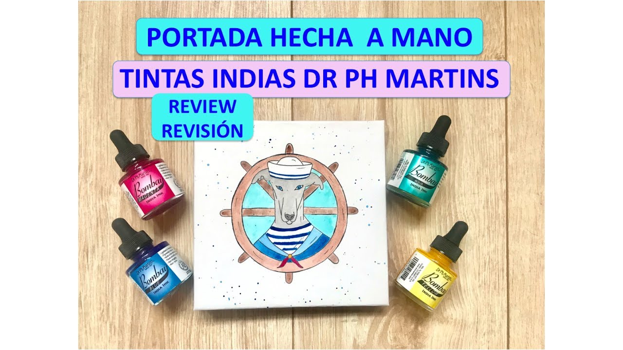 REVISIÓN TINTAS INDIAS DR PH MARTIN´S⚓❤️PORTADA DE ALBUM DE BEBE NIÑO CON ILUSTRACIÓN HECHA A MANO