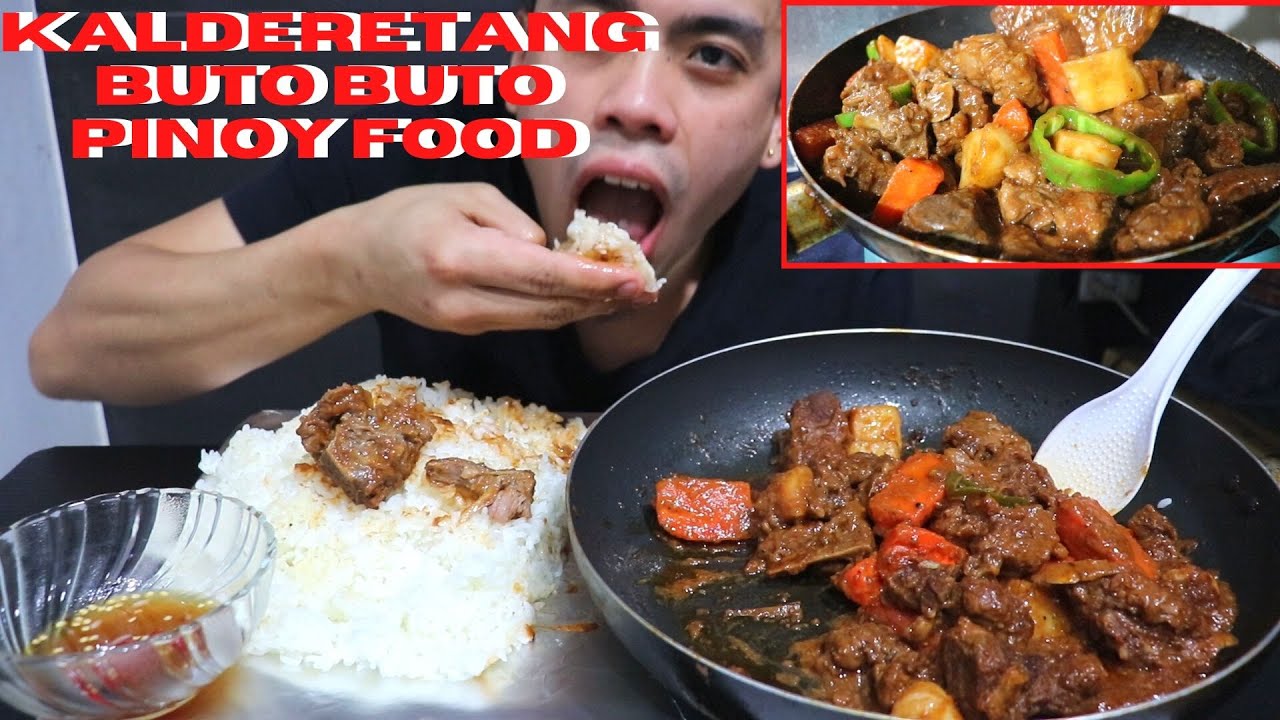 KALDERETANG BUTO BUTO PINOY FOOD (MUKBANG)