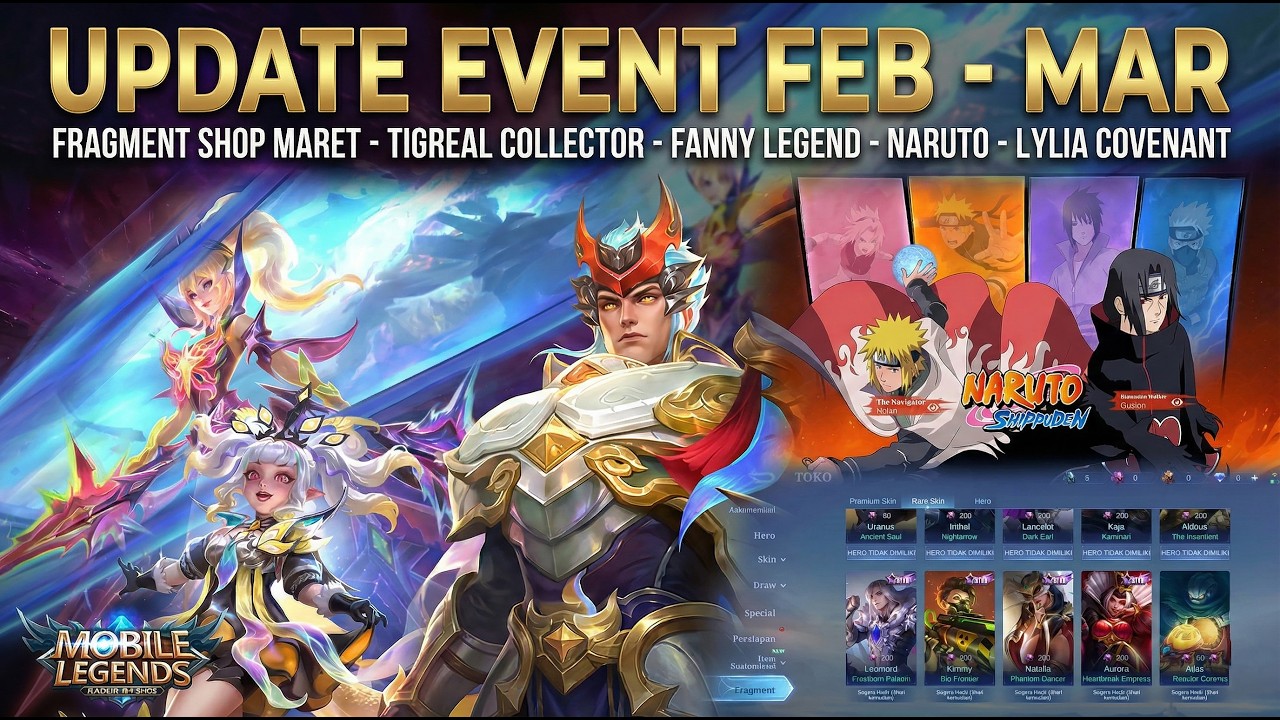 UPDATE FRAGMENT SHOP MARET, TIGREAL COLLECTOR, FANNY LEGEND, ITACHI & MINATO, LYLIA COVENANT - MLBB