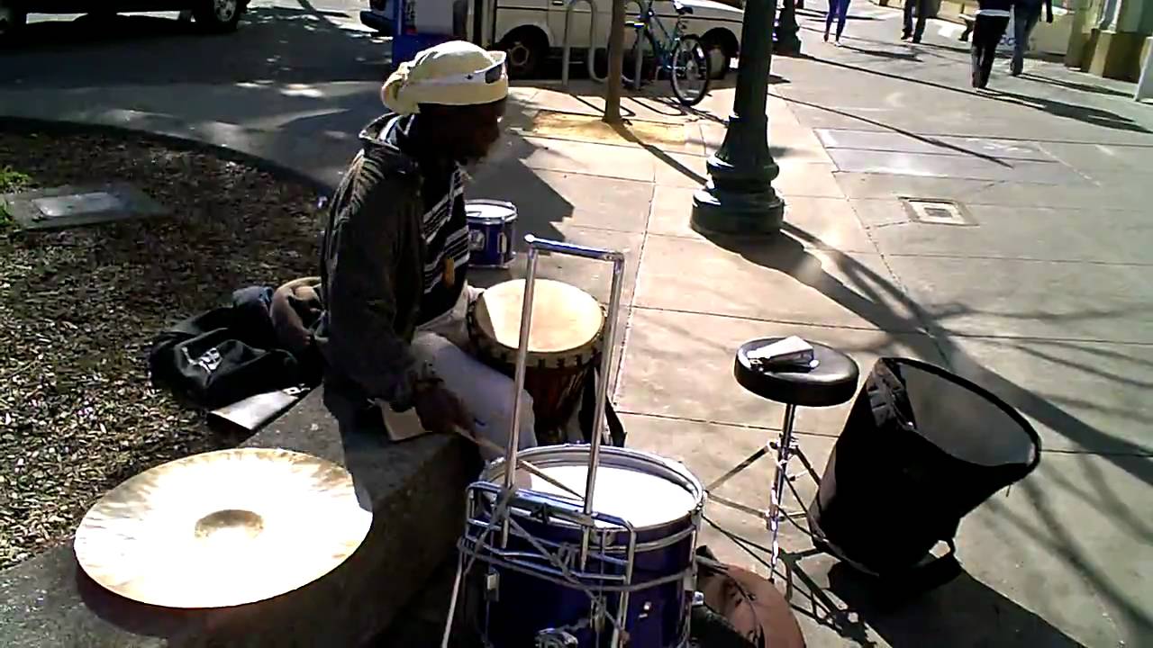 Arsene Kounde: Drummer - Live on the Street in Berkeley, California