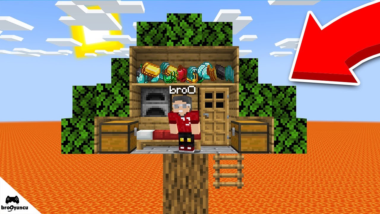MİNECRAFT'TA LAVIN ORTASINDA AĞAÇTA MAHSUR KALDIK