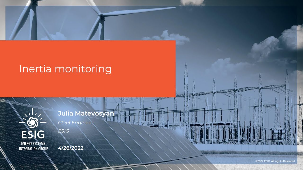 G-PST/ESIG Webinar Series: Inertia Monitoring