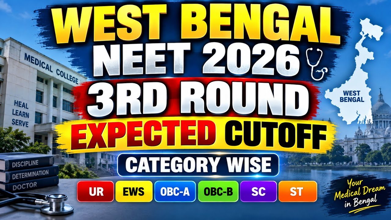 WEST BENGAL NEET 2026 3rd Round EXPECTED CUTOFF 🔥 | Category Wise MBBS Cutoff | UR EWS OBC SC ST