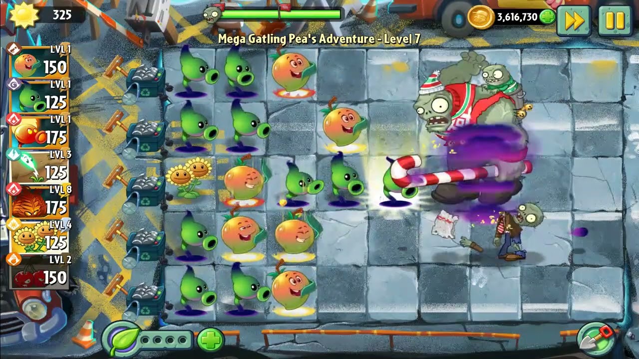 Plants vs. Zombies 2 (Android) | Mega Gatling Pea Adventures | Level 6-10