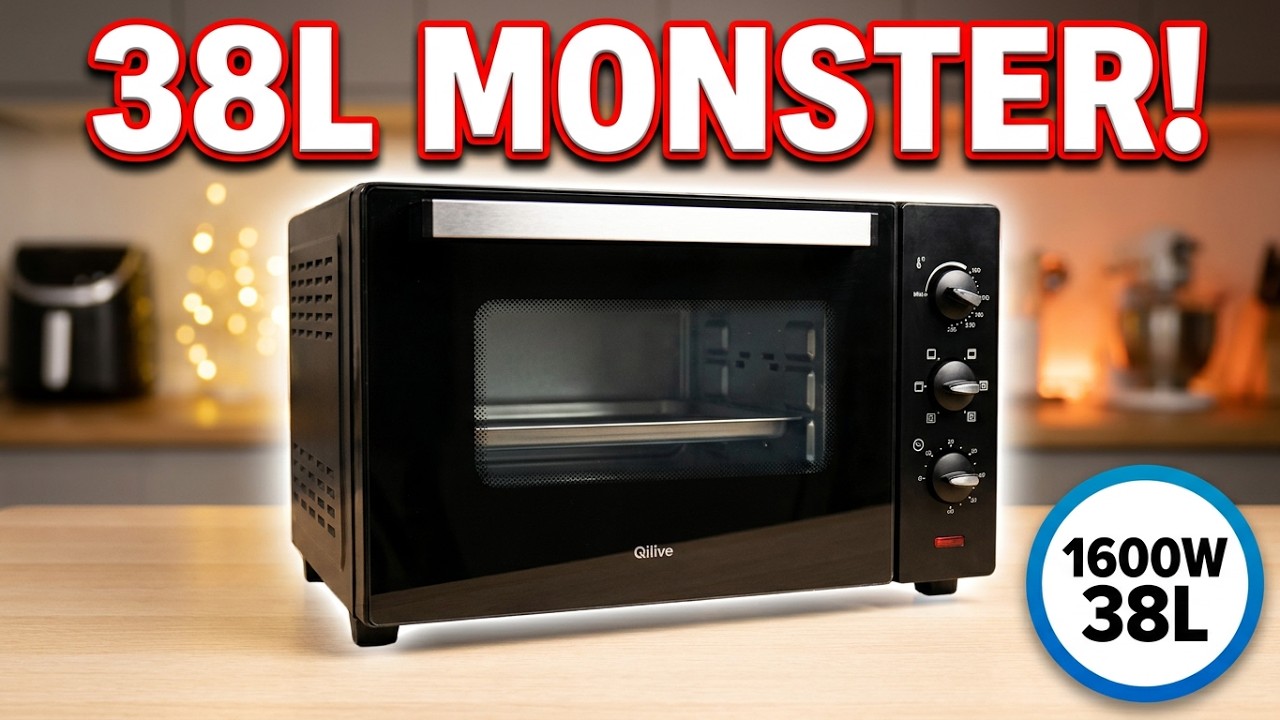 Qilive Q.5962, Mini Oven, 38 liter, 1600W, Thermostat (Unboxing, Testing, Review) #cookies #baking