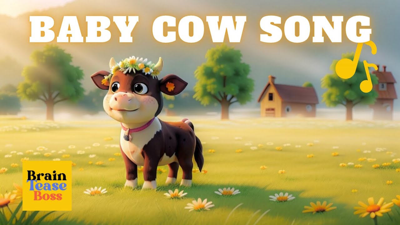 The Baby Cow Song | Cute Baby Cow Song for Kids | Baby Cow | BrainTeaseBoss