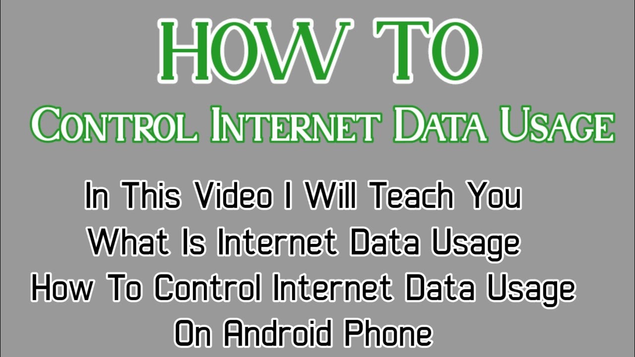 How to Control internet data usage on android phone