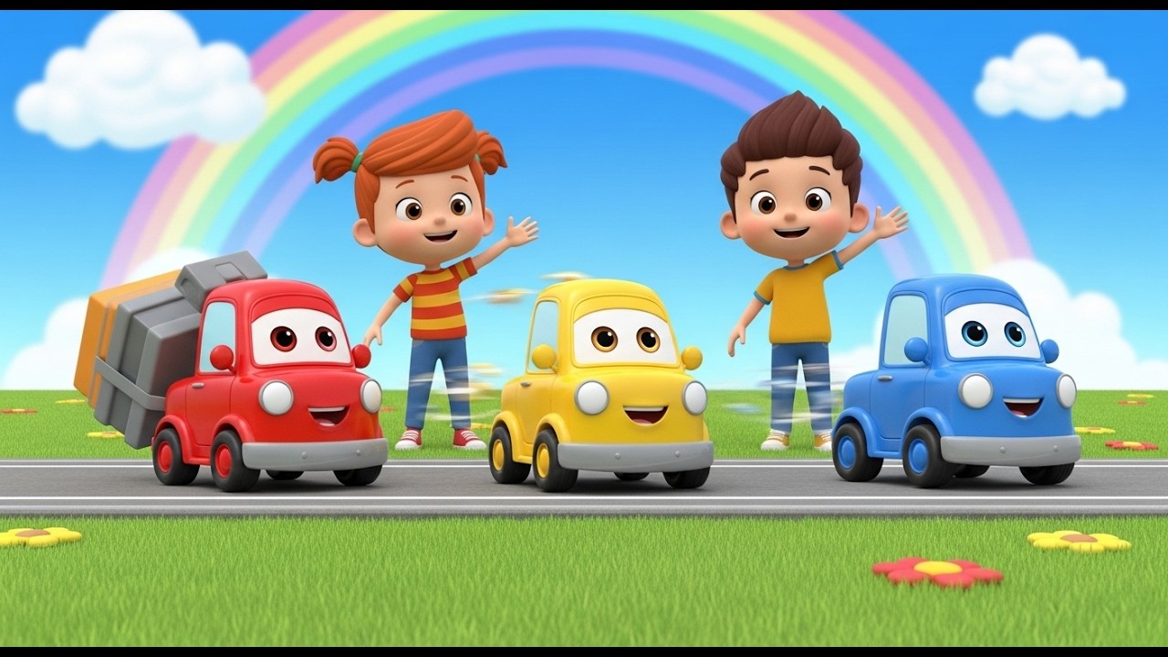 Three Little Trucks Roll Roll Roll | Construction & Vehicle Song for Kids