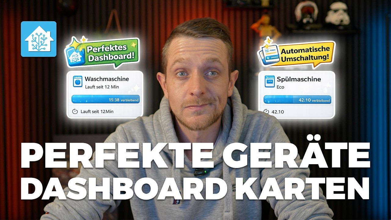 Perfekte Dashboard Karten für Waschmaschine, Trockner & mehr (WashData + Mushroom + Timer Bar)